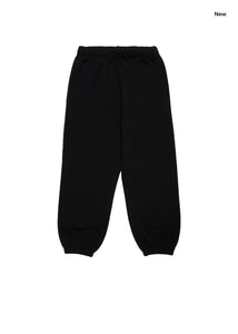 Pantalone nero in felpa con logo per bambini
