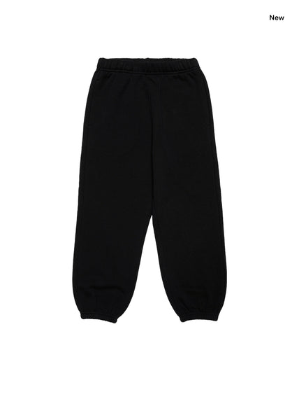 Pantalone nero in felpa con logo per bambini