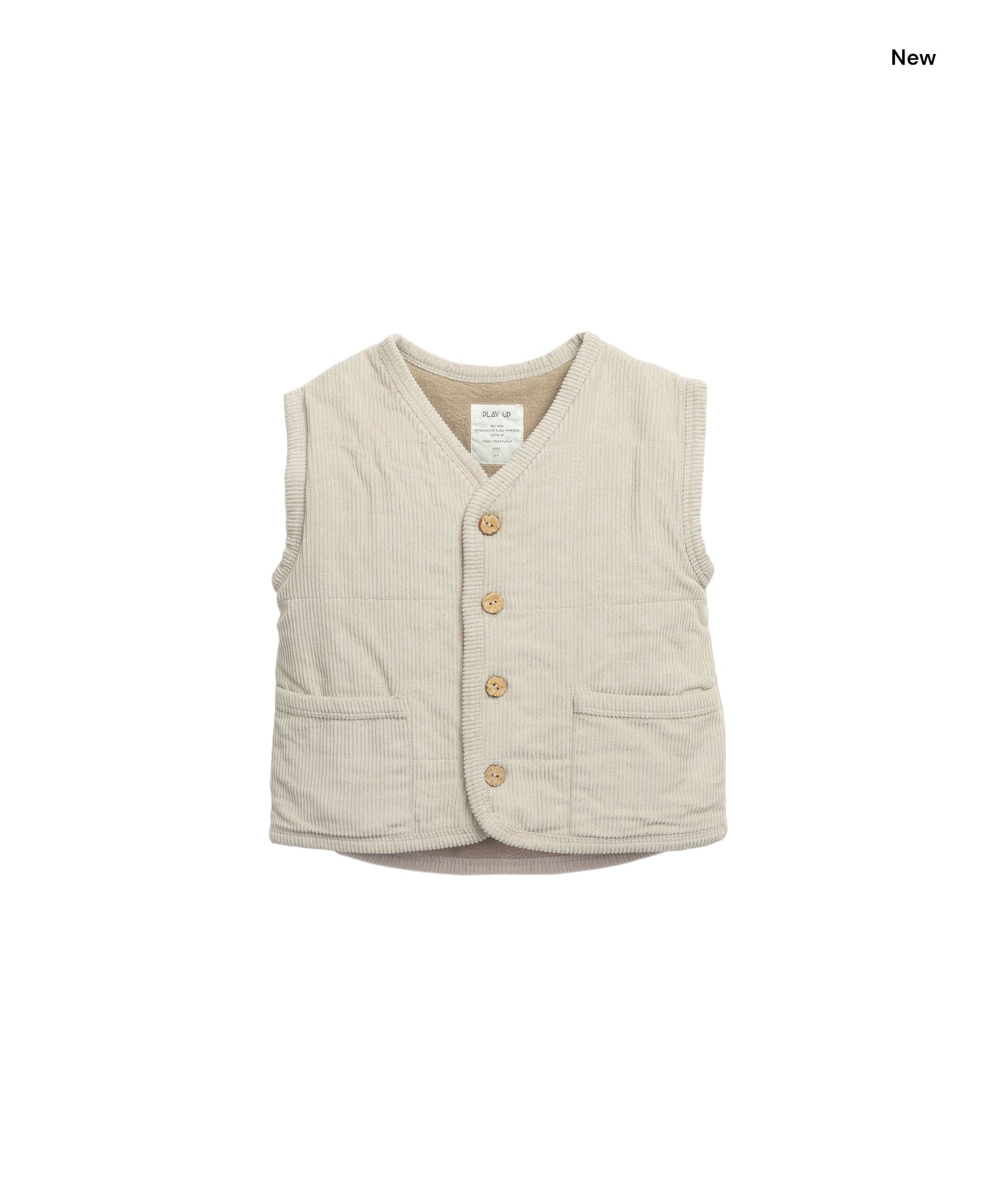 Gilet in velluto a coste beige per bambini