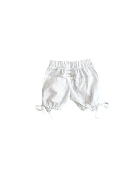 Short bianco con fiocchi per neonata