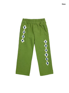 Pantalone verde con stampa logo per neonato e bambino