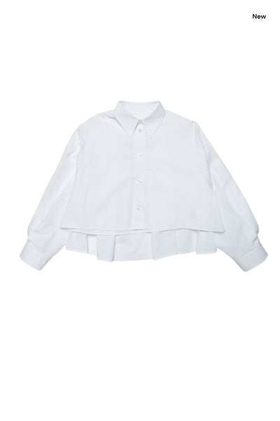 Camicia cropped bianca per bambina