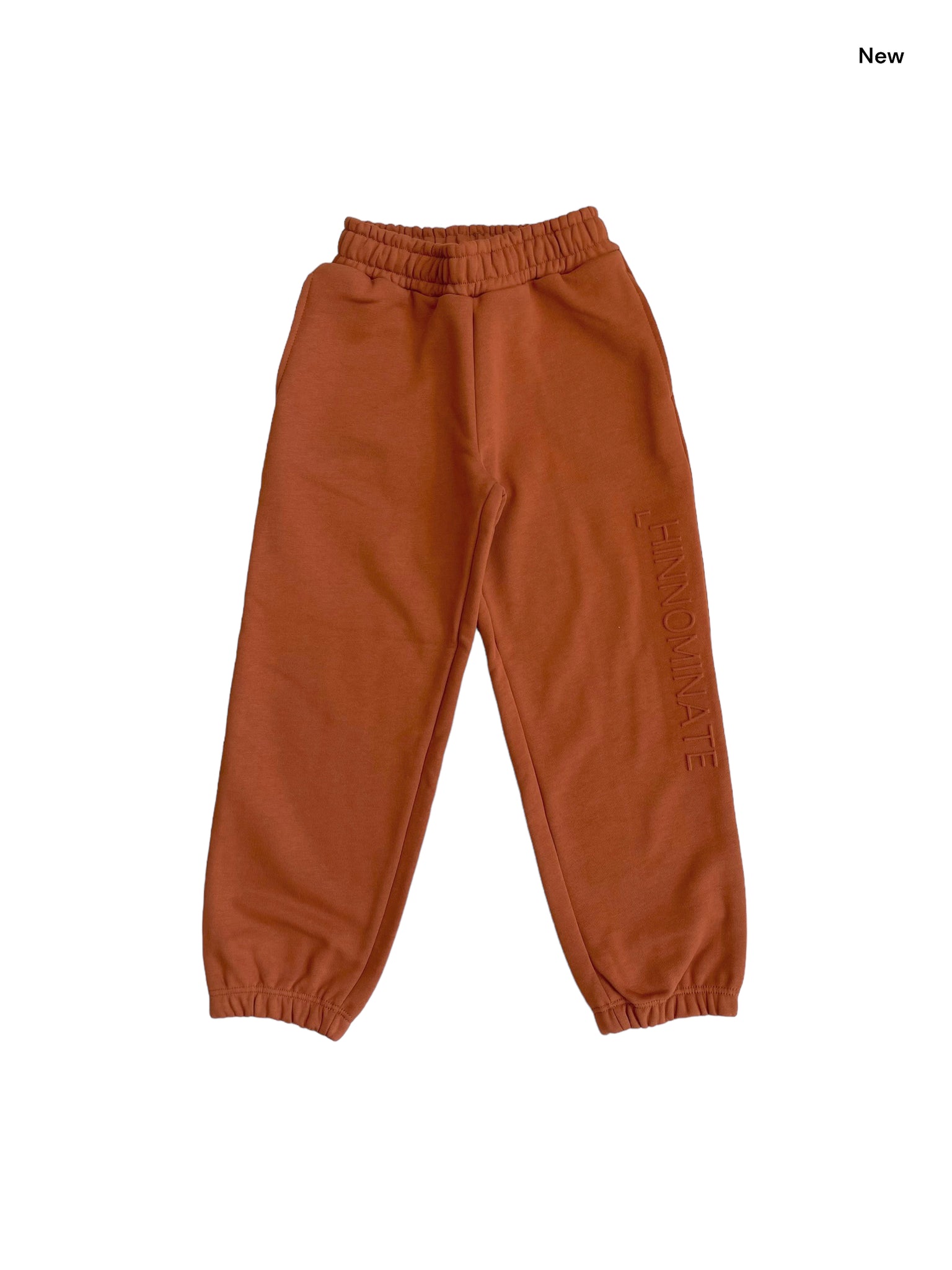 Pantalone in felpa cognac con logo per bambina