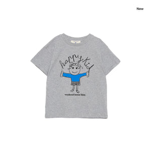 T-shirt grigia con stampa per neonati e bambini