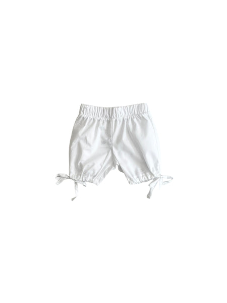 Short bianco con fiocchi per neonata