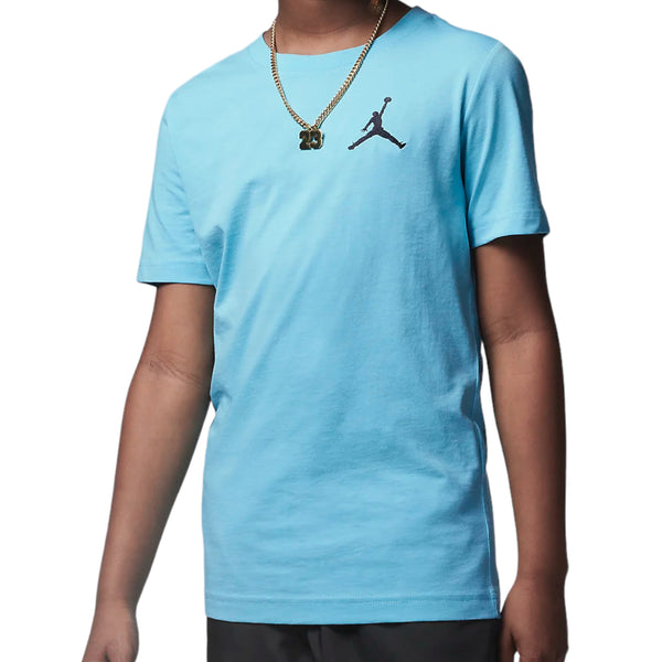 T-shirt azzurra con ricamo logo per bambino