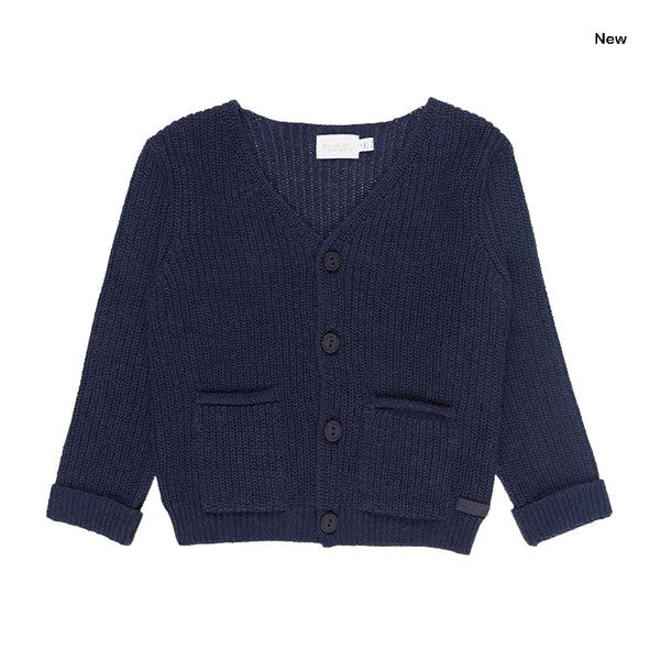 Cardigan in maglia blu per neonato