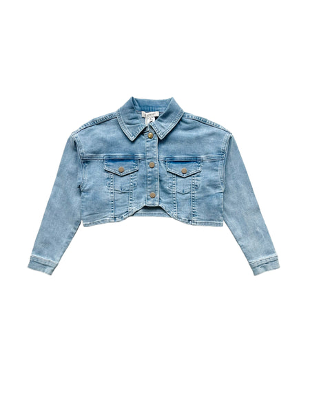 Giubbino in jeans cropped per bambina