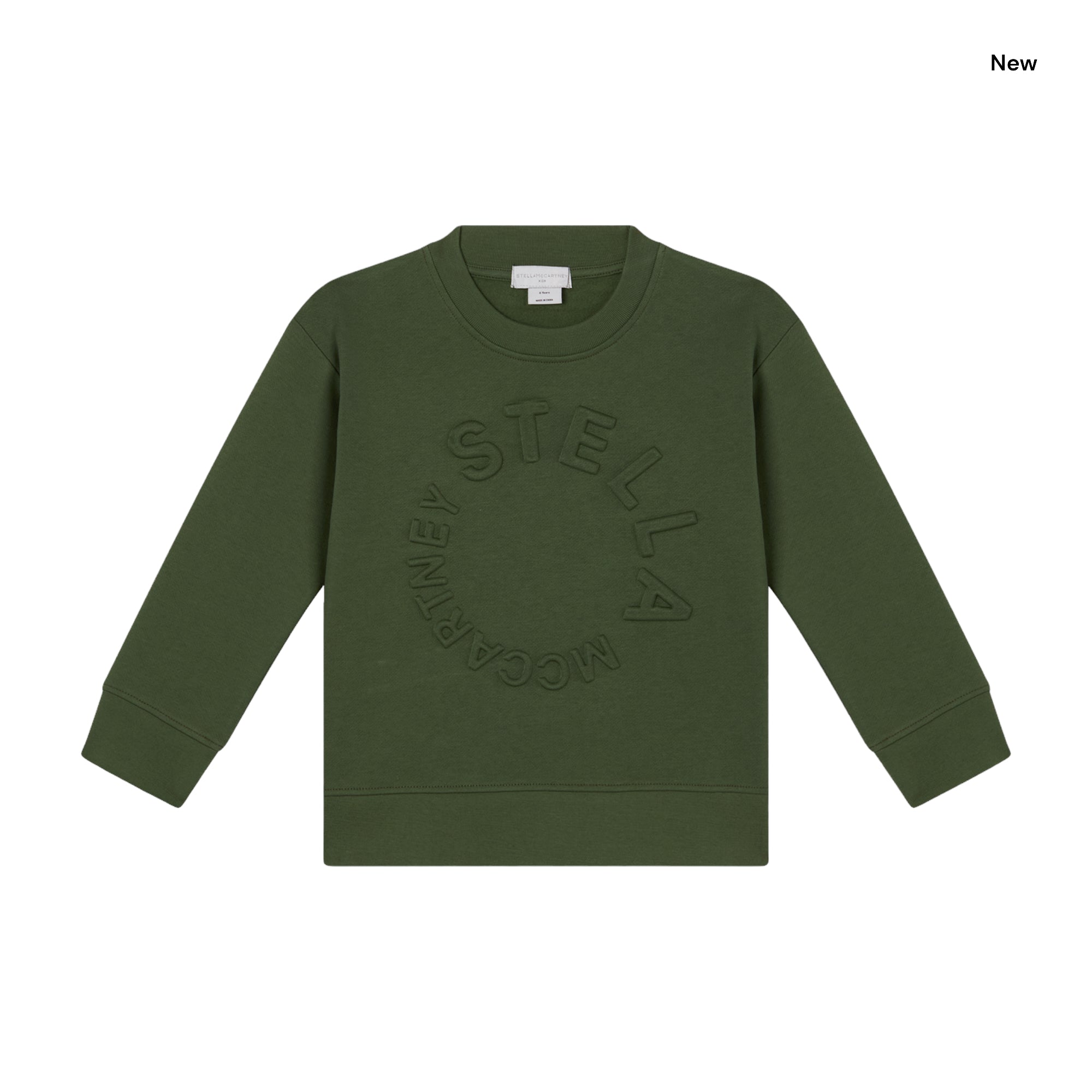 Felpa verde con logo in rilievo per bambini
