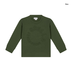 Felpa verde con logo in rilievo per bambini