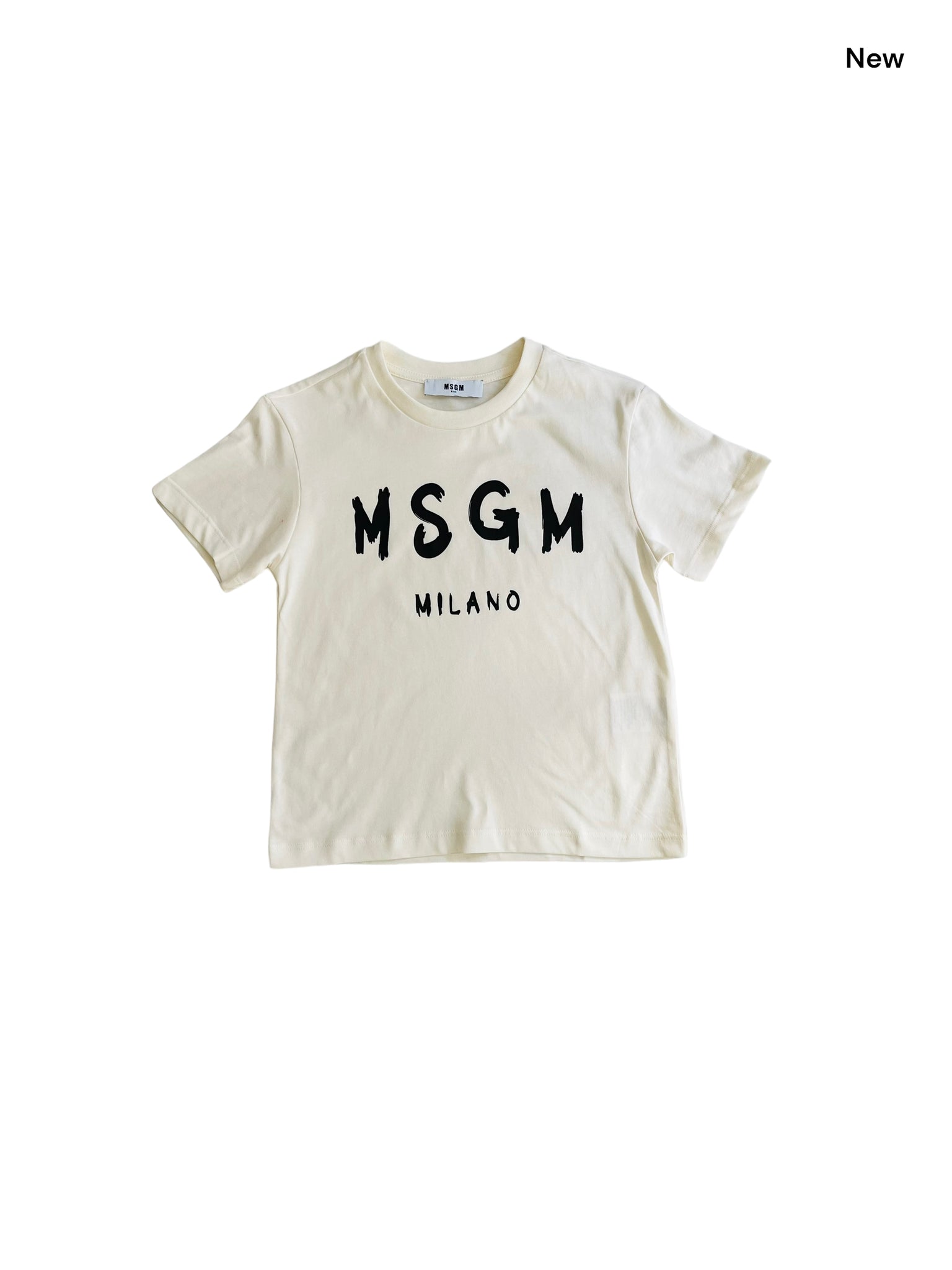 T-shirt crema con logo per bambini