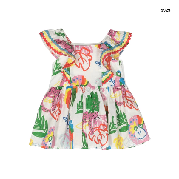 Abito multicolor con culotte per neonata
