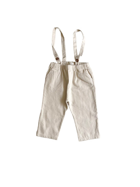 Pantalone sabbia con bretelle per neonato