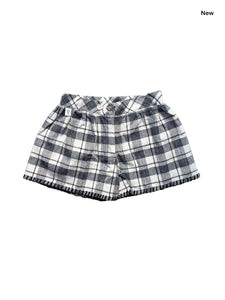 Short tartan ecrù e nero per neonata