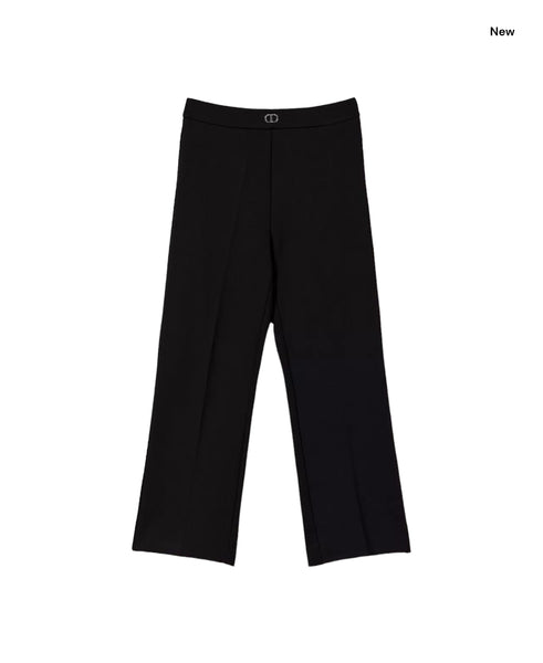 Pantalone nero in punto Milano stretch per bambina