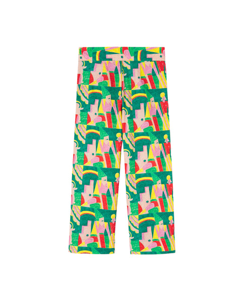 Pantalone multicolor con stampa all over per bambini