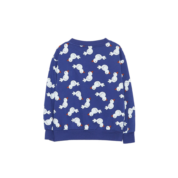 Felpa blu con stampa all over per neonati e bambini