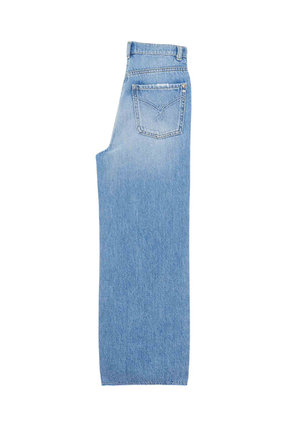 Jeans in denim blu chiaro con rotture per bambina