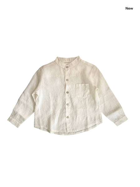 Camicia alla coreana avorio per neonato