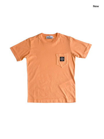 T-shirt arancio con logo per neonato e bambino