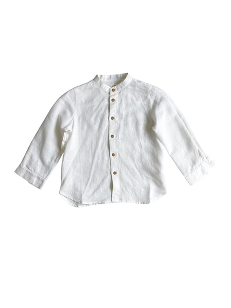 Camicia alla coreana bianca per neonato e bambino