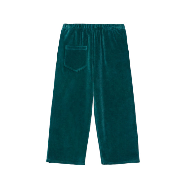 Pantalone verde in ciniglia per neonati e bambini