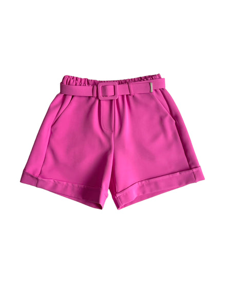 Short fucsia con cintura per bambina