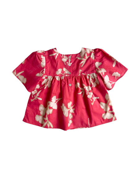 Blusa anguria con fantasia all over per neonata e bambina