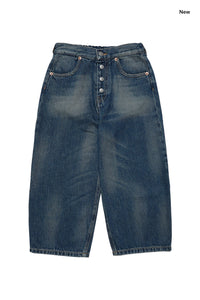 Jeans in denim blu scuro sfumato per bambini