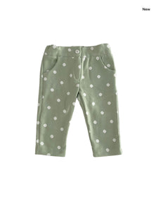 Pantalone verde aloe a pois per neonata