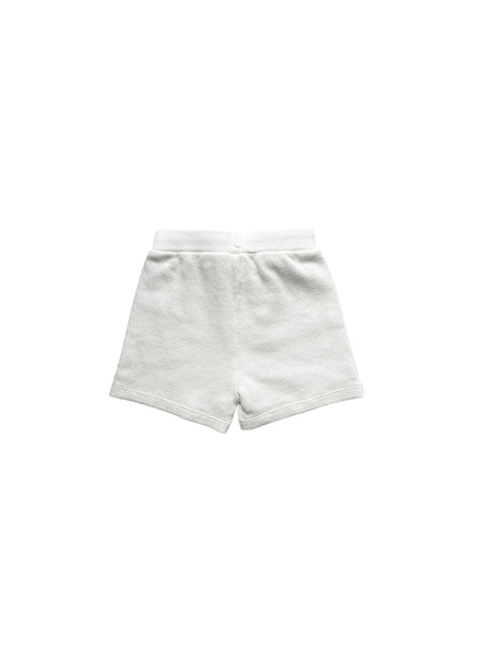 Short in maglia panna per neonata e bambina