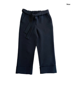 Pantalone nero con cintura per bambina