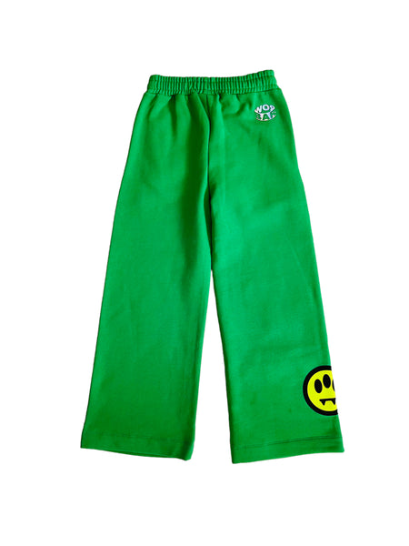 Pantalone in felpa verde con logo per bambina