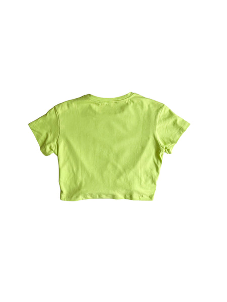 T-shirt cropped verde pistacchio per bambina