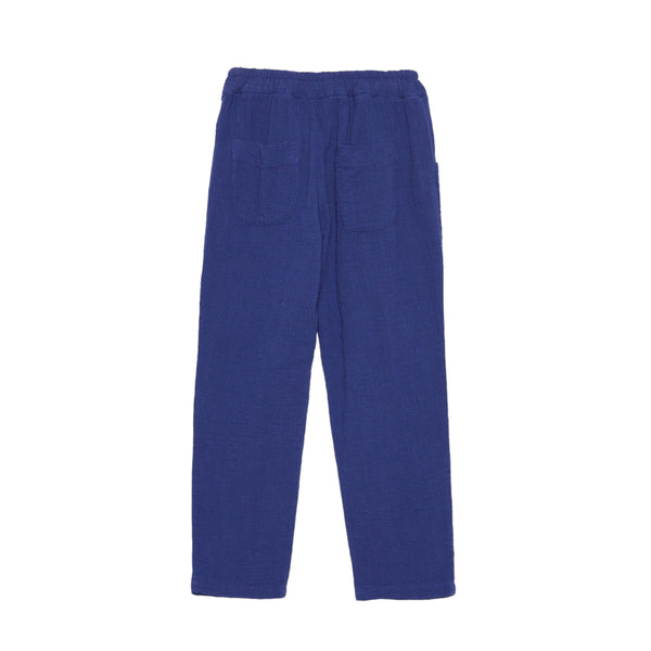 Pantalone blu con ricamo per neonati e bambini