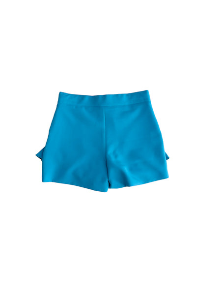 Short turchese con ruches per bambina