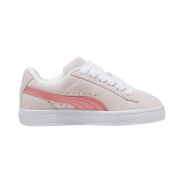 Sneakers scamosciata rosa con logo per bambina