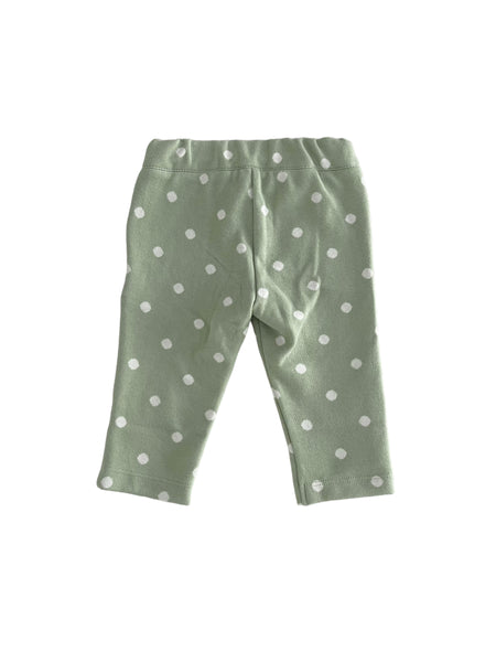 Pantalone verde aloe a pois per neonata