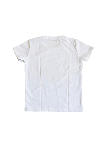T-shirt bianca con stampa per neonato e bambino