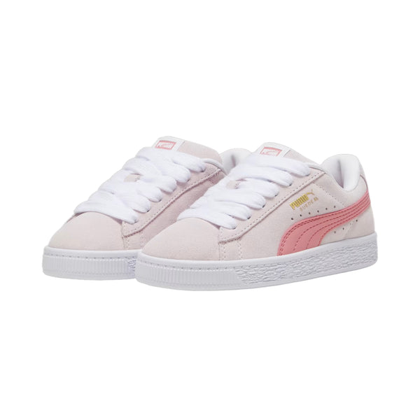 Sneakers scamosciata rosa con logo per bambina