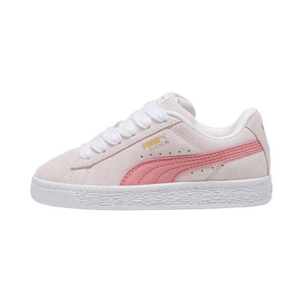 Sneakers scamosciata rosa con logo per bambina