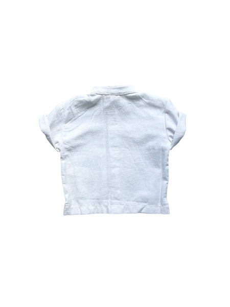 Camicia alla coreana bianca per neonato