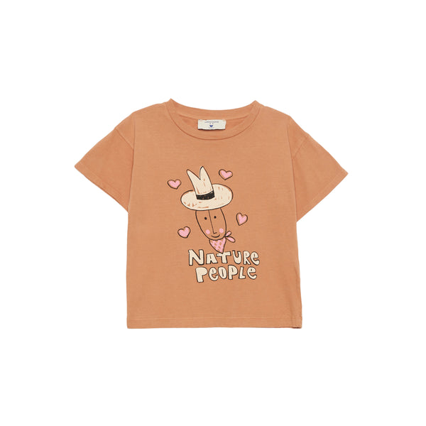 T-shirt cammello con stampa per neonati e bambini