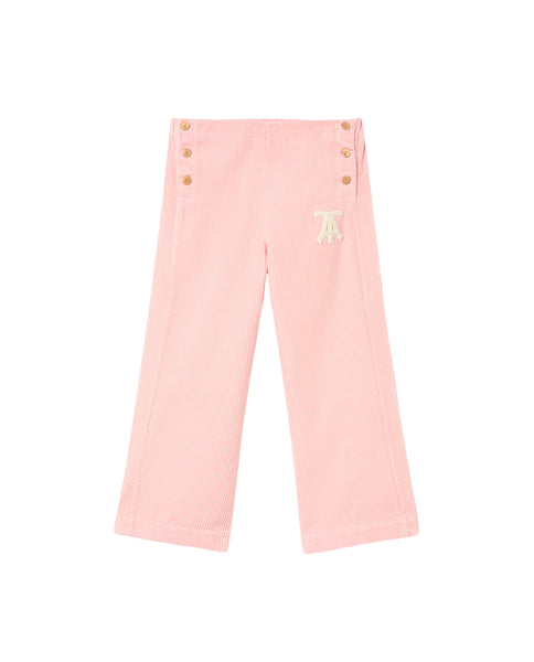 Pantaloni rosa in velluto a coste per bambina