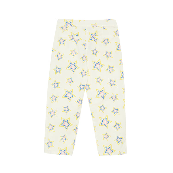 Pantalone giallo chiaro con stampa all over per neonati e bambini