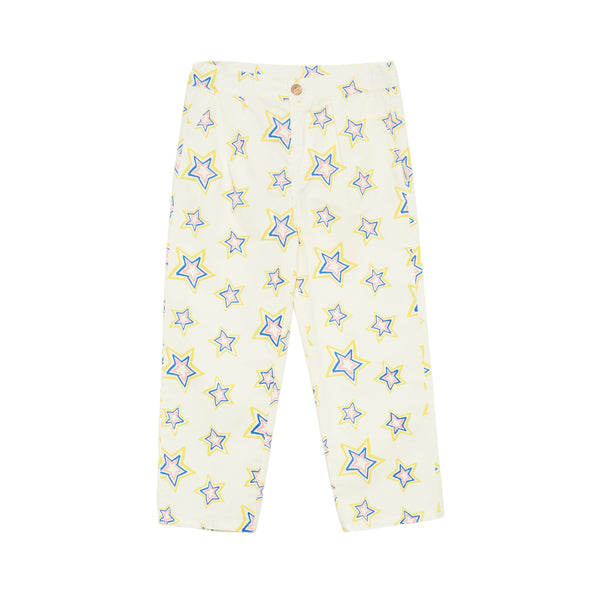 Pantalone giallo chiaro con stampa all over per neonati e bambini