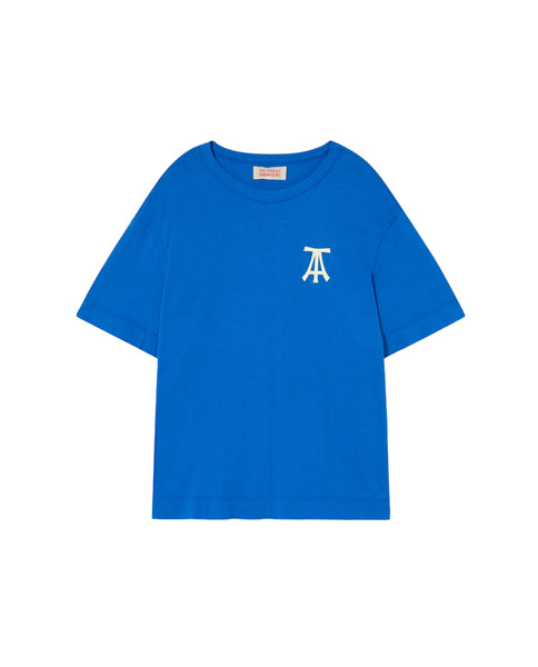 T-shirt blu con logo per bambini