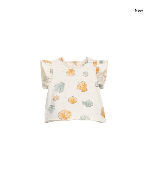 T-shirt panna con stampa all over per neonata