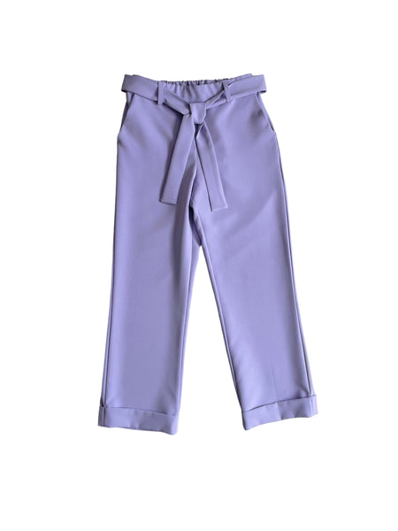 Pantalone lilla con cintura per bambina
