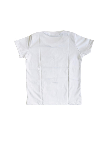 T-shirt bianca con stampa per neonato e bambino